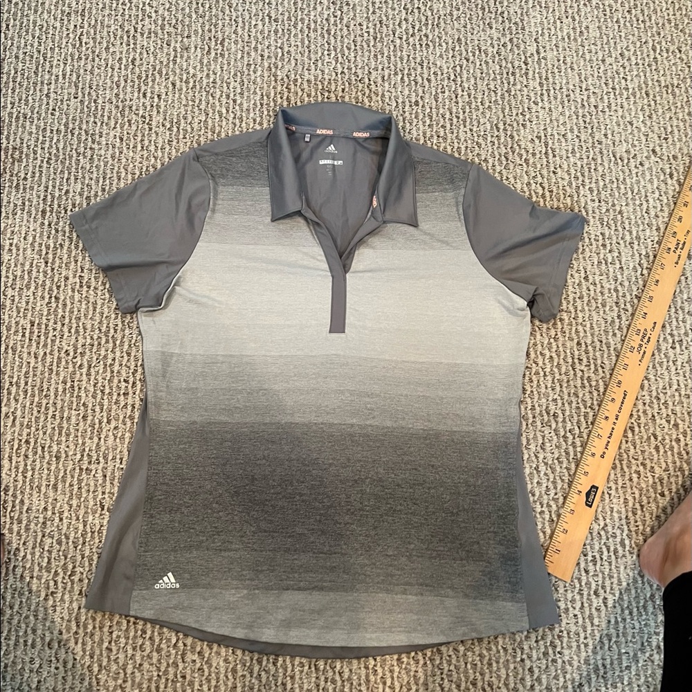 NWOT Adidas Ombré gray golf polo